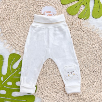 Kit 3 Calças - Ursinhos Fofinhos - Azul Jeans, Chumbo e Off White